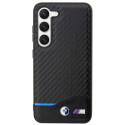 Pouzdro BMW Leather Carbon na Samsung Galaxy S23+ - černé