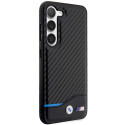 Pouzdro BMW Leather Carbon na Samsung Galaxy S23+ - černé