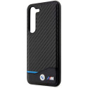 Pouzdro BMW Leather Carbon na Samsung Galaxy S23+ - černé
