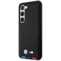 BMW kožené pouzdro Leather Stamp Tricolor pro Samsung Galaxy S23+ S916 – černé