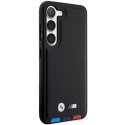 BMW kožené pouzdro Leather Stamp Tricolor pro Samsung Galaxy S23+ S916 – černé