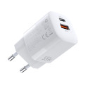 CHOETECH PD5006 Mini GaN dvouportová nabíječka USB a USB-C PD 33W, bílá