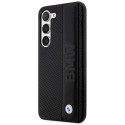 BMW kožené pouzdro Leather Textured & Stripe pro Galaxy S23+ S916 – černé