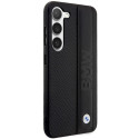 BMW kožené pouzdro Leather Textured & Stripe pro Galaxy S23+ S916 – černé