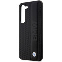 BMW kožené pouzdro Leather Textured & Stripe pro Galaxy S23+ S916 – černé