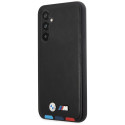 BMW kožené pouzdro Leather Stamp Tricolor pro Samsung Galaxy A54 – černé