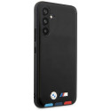 BMW kožené pouzdro Leather Stamp Tricolor pro Samsung Galaxy A54 – černé
