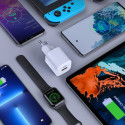 CHOETECH PD5006 Mini GaN dvouportová nabíječka USB a USB-C PD 33W, bílá