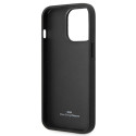 BMW kožené pouzdro Leather Diamond Pattern pro iPhone 14 Pro – černé