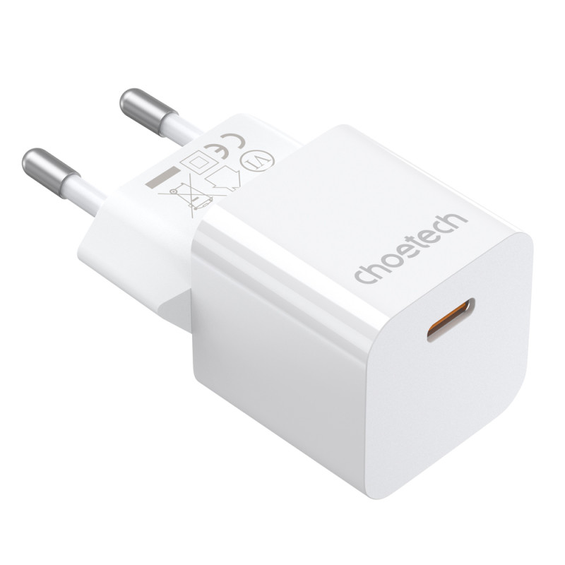 CHOETECH PD5010 Miniaturní USB-C PD nabíječka 20W, bílá