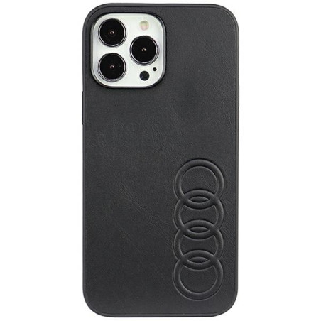 Kryt Audi Synthetic Leather iPhone 13 Pro Max - černá/černá