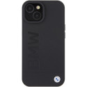 BMW kožené pouzdro Leather Hot Stamp pro iPhone 15 – černé