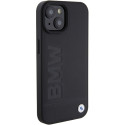 BMW kožené pouzdro Leather Hot Stamp pro iPhone 15 – černé