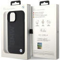 BMW kožené pouzdro Leather Hot Stamp pro iPhone 15 – černé