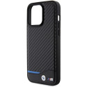 BMW pouzdro Leather Carbon pro iPhone 15 Pro Max – černé