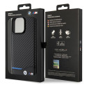 BMW pouzdro Leather Carbon pro iPhone 15 Pro Max – černé