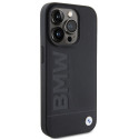 BMW kožené pouzdro Leather Hot Stamp pro iPhone 15 Pro Max – černé