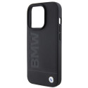 BMW kožené pouzdro Leather Hot Stamp pro iPhone 15 Pro Max – černé