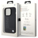 BMW kožené pouzdro Leather Hot Stamp pro iPhone 15 Pro Max – černé