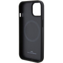 Pouzdro BMW MagSafe Leather Hot Stamp iPhone 15 Plus - černé