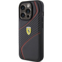 Kryt Ferrari TWIST METAL Logo iPhone 15 Pro - black