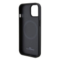 BMW BMHMP15SSLLBK kožené MagSafe pouzdro Signature Logo Imprint pro iPhone 15 6.1" – černé