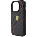Kryt Ferrari TWIST METAL Logo iPhone 15 Pro - black