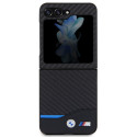 BMW kožené pouzdro Leather Carbon pro Samsung Galaxy Z Flip 5 – černé