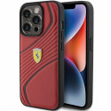Kryt Ferrari TWIST METAL Logo iPhone 15 Pro - červený