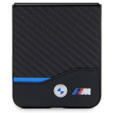 BMW kožené pouzdro Leather Carbon pro Samsung Galaxy Z Flip 5 – černé