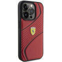 Kryt Ferrari TWIST METAL Logo iPhone 15 Pro - červený