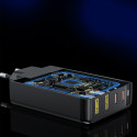 CHOETECH PD6005 GaN Nabíječka 4v1 (2xUSB, 2x USB-C PD), s výkonem 140W, černá
