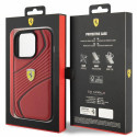 Kryt Ferrari TWIST METAL Logo iPhone 15 Pro - červený