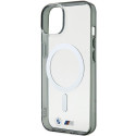 BMW pouzdro Silver Ring MagSafe pro iPhone 15 – průhledné