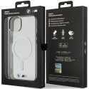 BMW pouzdro Silver Ring MagSafe pro iPhone 15 – průhledné