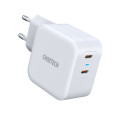CHOETECH PD6009 Mini GaN dvouportová nabíječka USB-C PD 40W, bílá