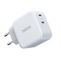 CHOETECH PD6009 Mini GaN dvouportová nabíječka USB-C PD 40W, bílá