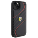 Kryt Ferrari TWIST METAL Logo iPhone 15 Plus - černý