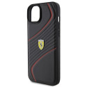 Kryt Ferrari TWIST METAL Logo iPhone 15 Plus - černý