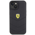 Kryt Ferrari Quilted Metal logo pro iPhone 15 - černý