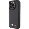 BMW BMHCP15L22PTDK iPhone 15 Pro 6.1" černé/černé Leather Stamp Tricolor