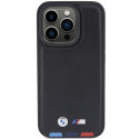BMW BMHCP15L22PTDK iPhone 15 Pro 6.1" černé/černé Leather Stamp Tricolor