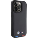 BMW BMHCP15L22PTDK iPhone 15 Pro 6.1" černé/černé Leather Stamp Tricolor