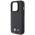 BMW BMHCP15L22PTDK iPhone 15 Pro 6.1" černé/černé Leather Stamp Tricolor