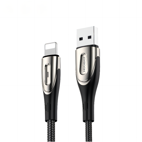Kabel Joyroom Sharp Series S-M411 USB-A / Lightning 3A 1,2 m s indikátorem nabíjení - černý