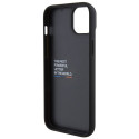 BMW BMHCP15M22PTDK iPhone 15 Plus 6.7" černé kožené pouzdro Leather Stamp Tricolor