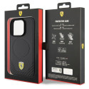 Kryt Ferrari CARBON METAL Logo MagSafe pro iPhone 15 Pro - černý