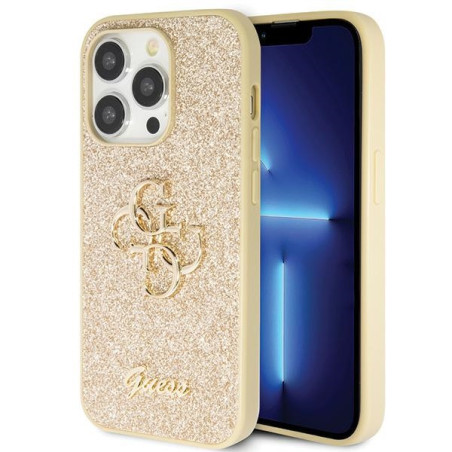 Pouzdro Guess GUHCP14LHG4SGD iPhone 14 Pro - zlatá glitter