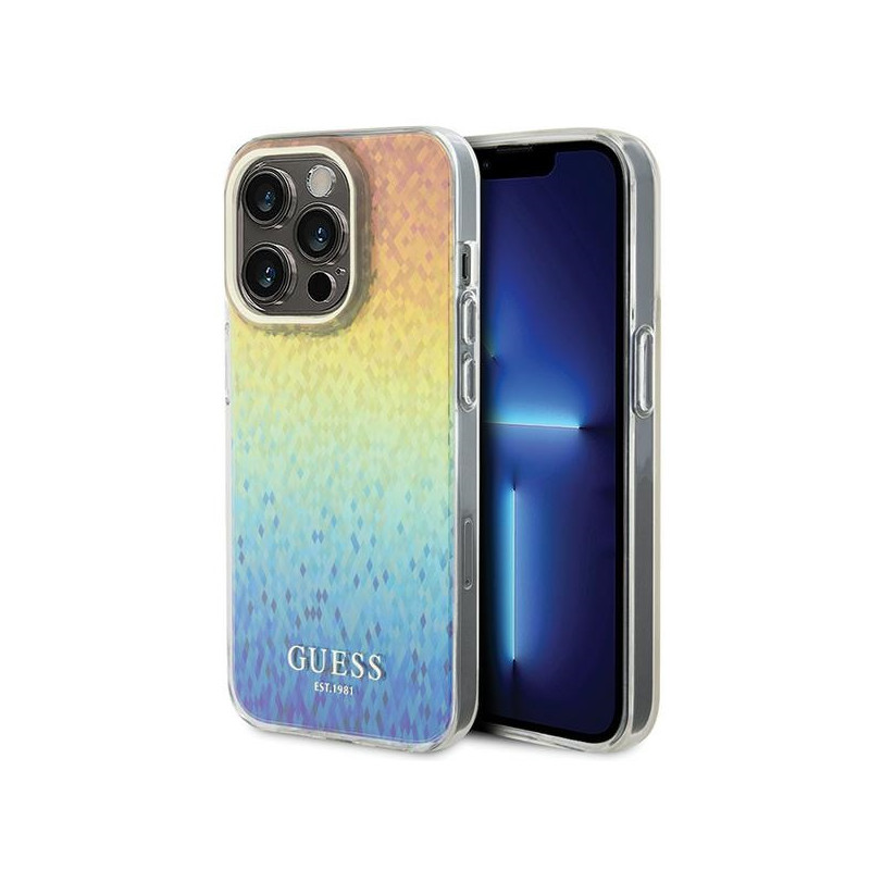 Kryt Guess IML Faceted Mirror DISCO pro iPhone 15 Pro - multicolor