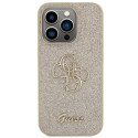 Kryt Guess GLITTER SCRIPT BIG 4G iPhone 15 Pro – zlatý